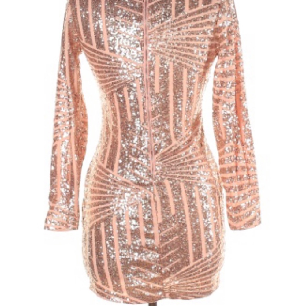 Rose gold sequin dress